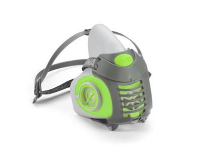 SEMIMASCHERA CON DOPPIO RACCORDO - VERDE E GRIGIA